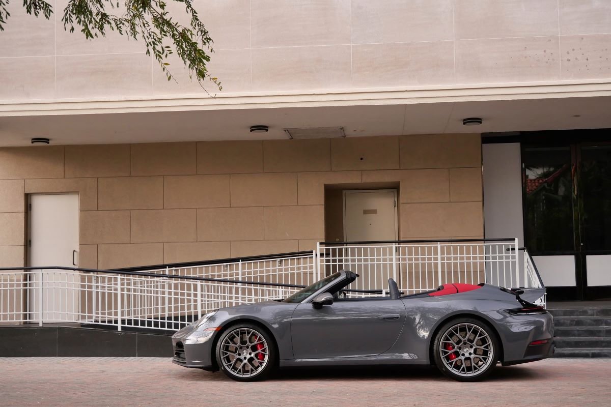 Rent a Porsche 911 Carrera S Cabriolet Gray 2026 in Los Angeles Rent a Porsche 911 Carrera S Cabriolet Gray 2026 in Los Angeles