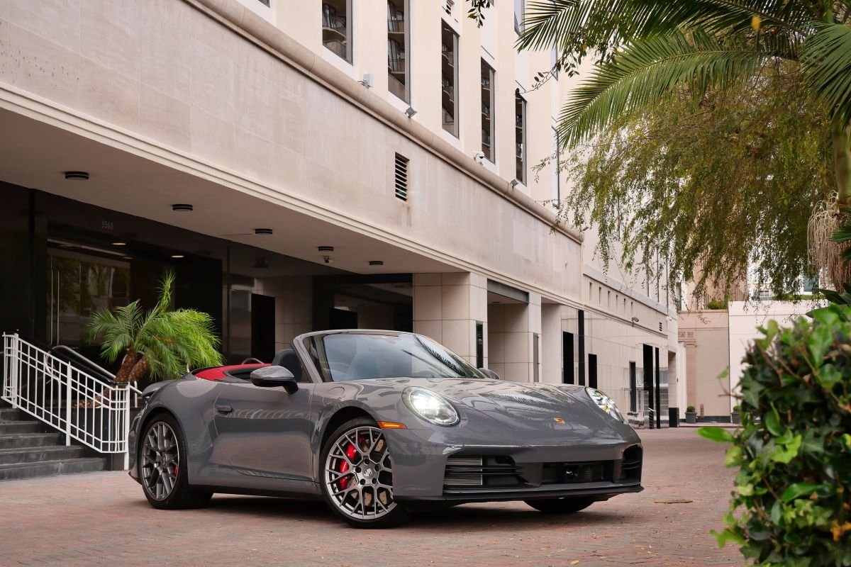 Rent a Porsche 911 Carrera S Cabriolet Gray 2026 in Los Angeles Rent a Porsche 911 Carrera S Cabriolet Gray 2026 in Los Angeles