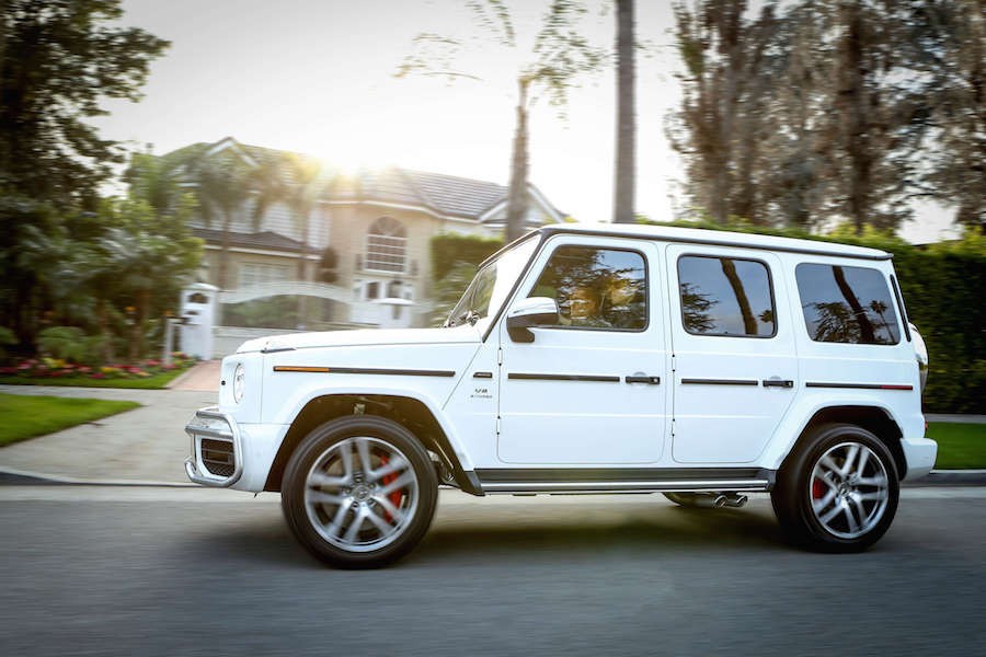White Mercedes AMG G63 Rental Los Angeles Falcon Car Rental