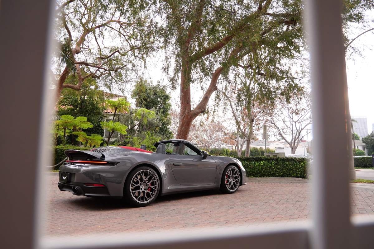Rent a Porsche 911 Carrera S Cabriolet Gray 2026 in Los Angeles Rent a Porsche 911 Carrera S Cabriolet Gray 2026 in Los Angeles